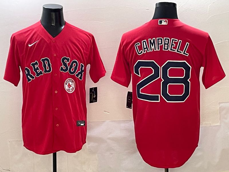 Men Boston Red Sox 28 Campbell Red Game 2025 Nike MLB Jersey style 7
